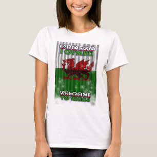 boa vinda à camisa para mulheres, Croeso de wales