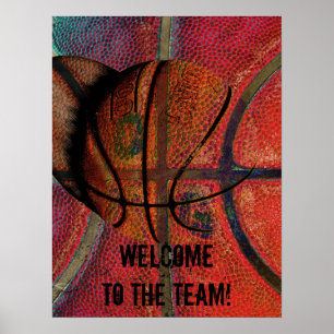 boa vinda à equipe - poster do basquetebol
