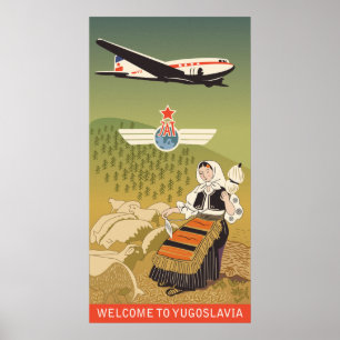Boa vinda a Jugoslávia, poster da linha aérea do