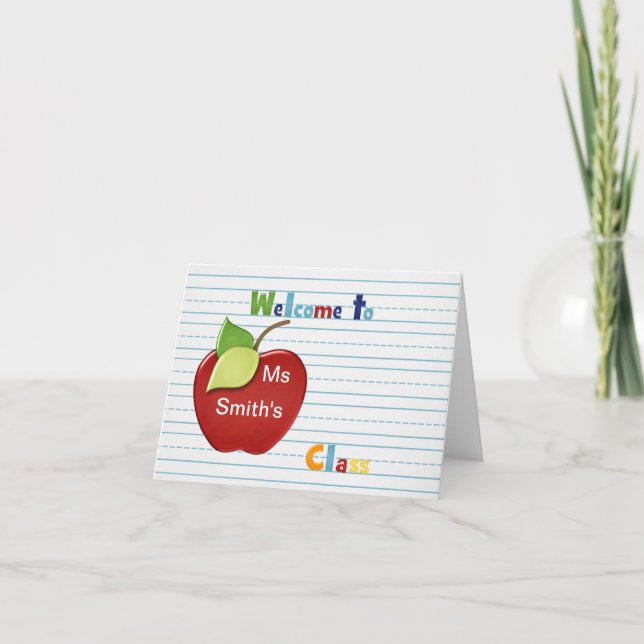 Boa vinda ao estudante do cartão de professor (Frente)