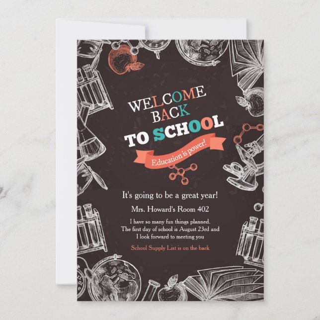 Boa vinda de volta ao anúncio da escola (Frente)