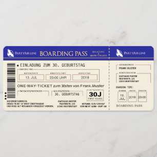 BOARDING PASSAPORTE Flugticket cartão de convite