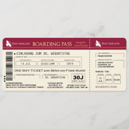 BOARDING PASSAPORTE Flugticket cartão de convite