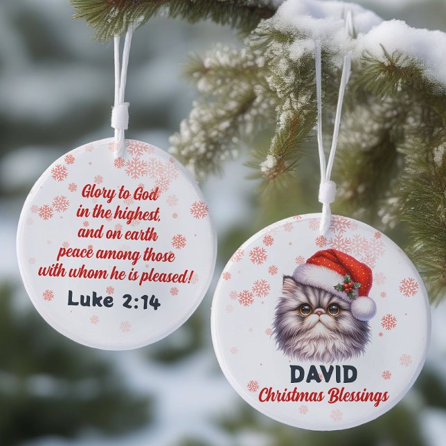 Boas Bênçãos de Natal, adorável ornamento de gato  (Criador carregado)