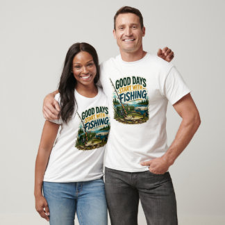 Boas Dias Começam Com Camiseta Vintage de Pesca de