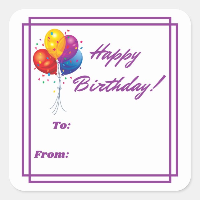 Boas etiquetas de aniversário (Frente)