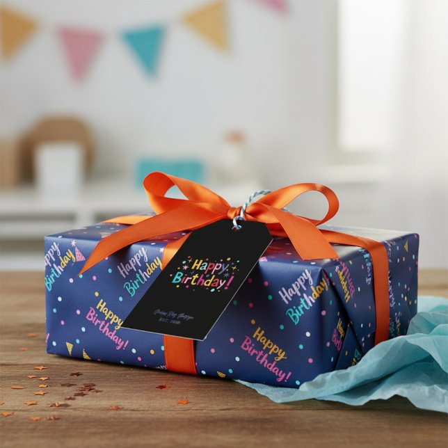 Boas Etiquetas de Presente de Aniversário (Happy Birthday Retro Gift Tags)