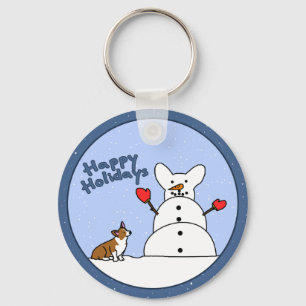 Boas festas chaveiro do Corgi