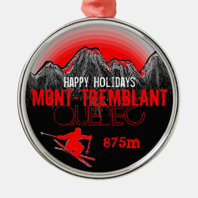 Boas festas ornamento de Mont Tremblant Quebeque (Frente)