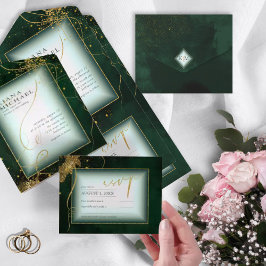 Boas Linhas Casamento de Abstrato V3 Emerald ID867