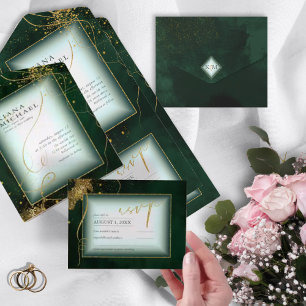 Boas Linhas Casamento de Abstrato V3 Emerald ID867