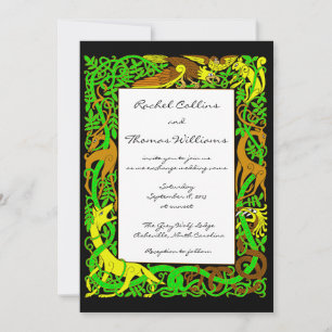 Boas Verdes Célticas Convite De Casamento