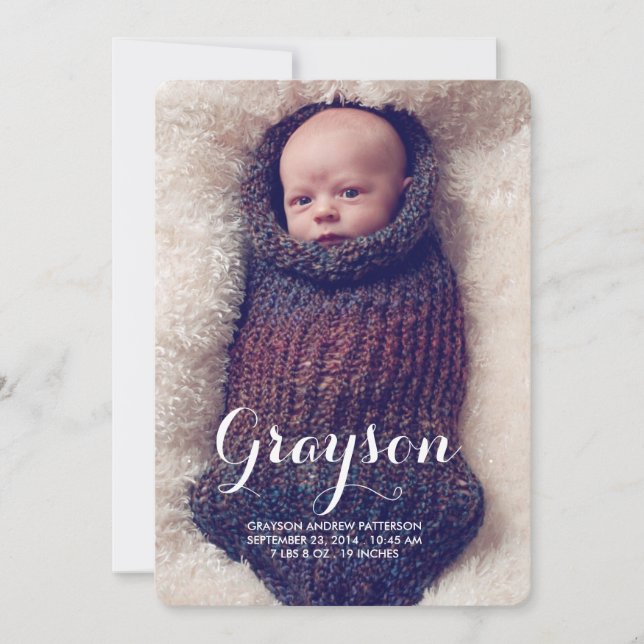Boas-vindas 2 Foto de anúncio de nascimento modern (Frente)