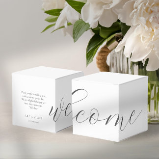 Boas-vindas ao Casamento Branco Chic | Caixa Favor