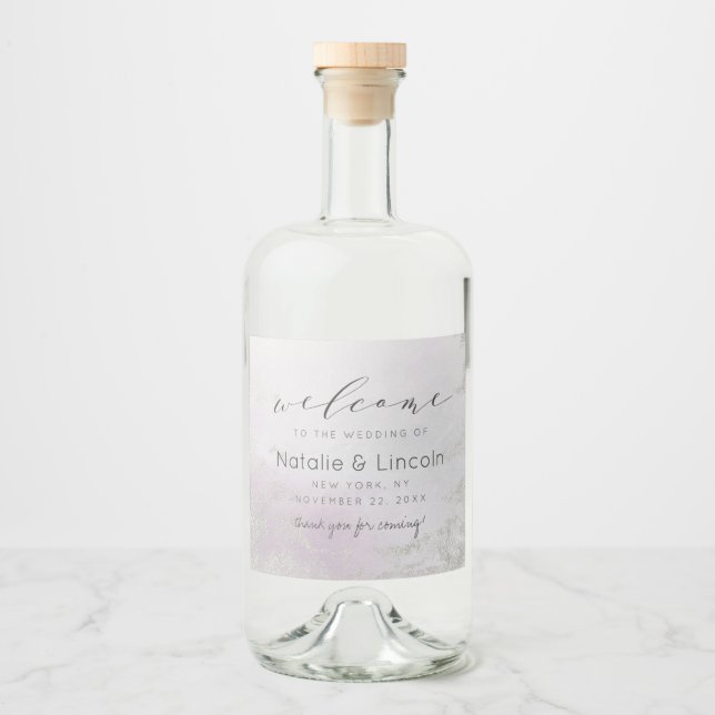 Boas-vindas ao Casamento de Folha de Prata Roxo da (Frente)