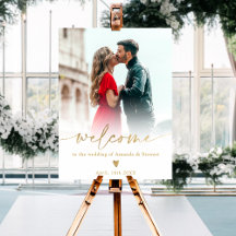 Boas-vindas ao casamento de fotos de ouro branco m