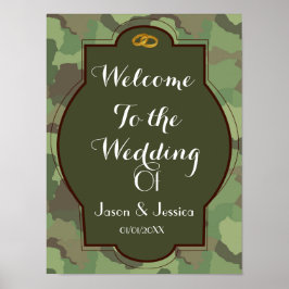 Boas-vindas ao casamento do Exército poster impres