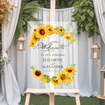 Boas-vindas ao casamento geométrico de Sunflower
