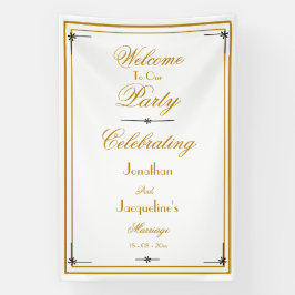Boas-vindas ao Classy White & Dourado Script Chic