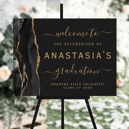 Boas-vindas ao Graduação Preta Dourada de Agate Da