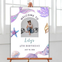 Boas-vindas ao Pastel Watercolor Mermaid Birthday