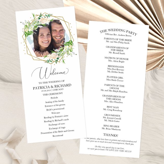 Boas-vindas ao programa de cerimônia de casamento  (Criador carregado)