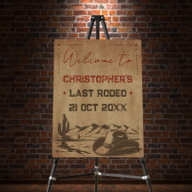 Boas-vindas ao último rodeio rústico de cowboy des