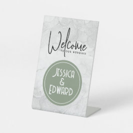 Boas-vindas Casamento Verde Elegante Mínimo