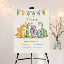 Boas-vindas de aniversário com tema de dinossauro