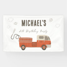 Boas-vindas de aniversário do caminhão de bombeiro