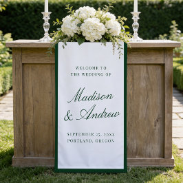 Boas-vindas de Casamento com Borda Verde Moderna
