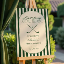 Boas-vindas de casamento de golfe "Último balanço