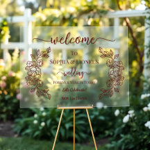 Boas-vindas de casamento elegante floral Borgonha