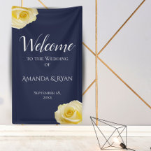 Boas-vindas de casamento floral de rosas amarelas