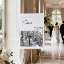 Boas-vindas de casamento minimalista branco