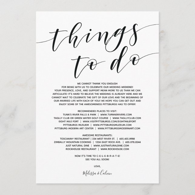 Boas-vindas e Cartão Itinerário do Casamento Elega (Frente)