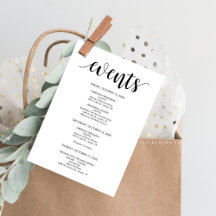 Boas-vindas e Cartão Itinerário do Casamento Russo