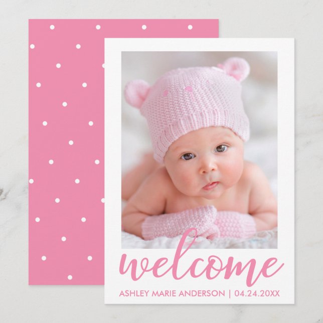 Boas-vindas Novos Pontos Rosa do Script de Anúncio (Frente/Verso)