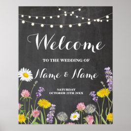Boas-vindas Poster Wild Flowers Wedding Floral Pos