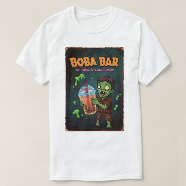 Boba Bar – The Undead’s Favorite Drink! T-Shirt (Frente do Design)
