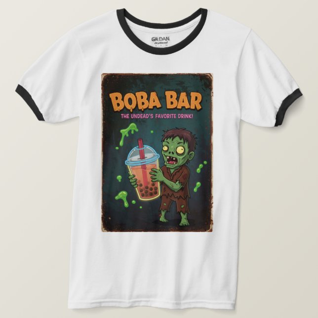 Boba Bar – The Undead’s Favorite Drink! T-Shirt (Frente do Design)