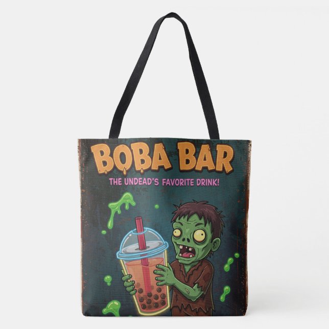 Boba Bar – The Undead’s Favorite Drink! Tote Bag (Frente)