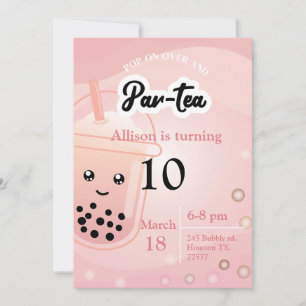 Boba Tea Convite de aniversário