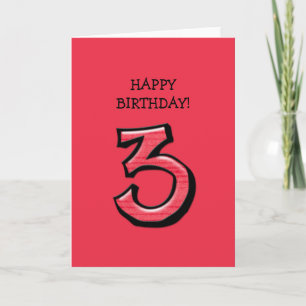 Bobo 3 Cartão de Aniversário Vermelho