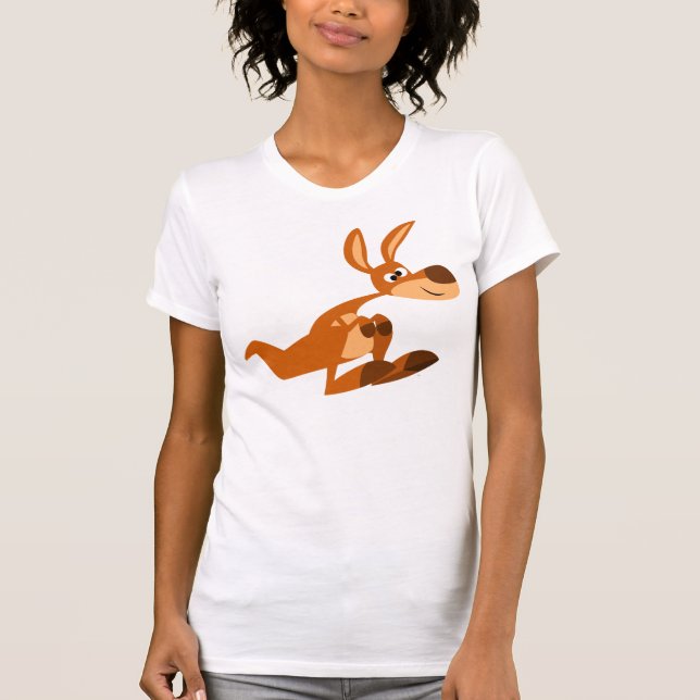 Bobo de Cartoon Bonito Kangaroo Mulheres T-Shirt (Frente)