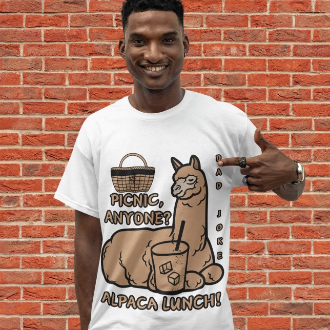 bobo "Engraçado" - Alpaca Lunch! Picnic T-Shirt (Criador carregado)