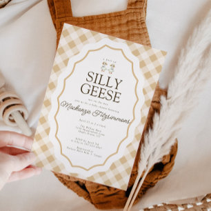 Bobo Goose Gingham Twin Chá de fraldas Convite