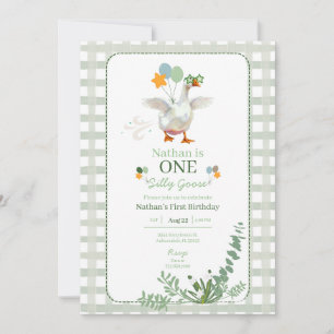 Bobo Goose Primeiro Convite Verde de Aniversário