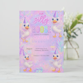 Bobo Neon Pastel Convite de aniversário Ganso