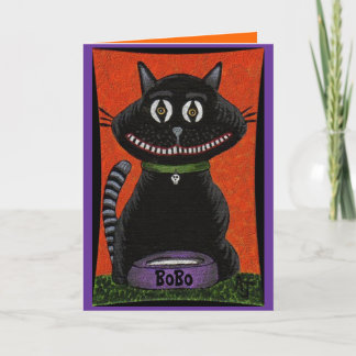 Bobo o gato do Dia das Bruxas - cartão (2)